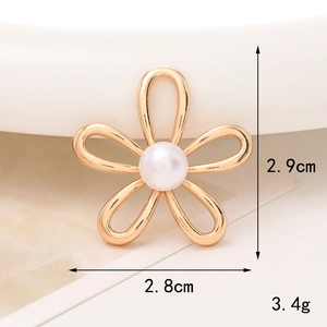 Detalle de accesorio flor de perla de 2,9cm con dimensiones y peso profesionales