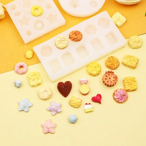Miniature silicone mold set for DIY realistic candy, donuts and waffle baking decoration