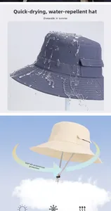 Waterproof detail of quick-dry sun hat showing protective fabric and 360-degree shade