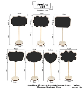 Mini wooden chalkboard signs with various shapes and removable stands for party decor