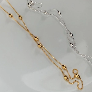 925 Sterlingsilber Lange Bohne Anhänger Halskette Für Damen Minimalistisch Zierliche Perle Schlüsselbeinkette Schmuck Geschenk