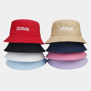 Cappello Alla Pescatora Cotone Tela Colorado Ricamo Lettere Occhielli Metallo Traspiranti Retro Casual Protezione Solare