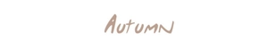 Minimalist handwritten Autumn text in beige brown on a clean white background