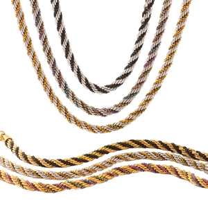 Collier chaîne tressée en acier inoxydable doré 18 carats avec fermoir mousqueton