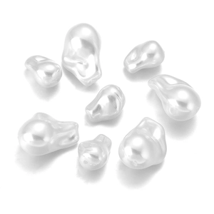 Macro shot of irregular triangle white ABS faux pearls for DIY jewelry making