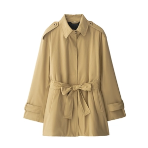 Trench-Coat Kaki Pour Femmes Polyester Revers Ceinturé Boutonnage Simple Vêtements D'extérieur Décontractés Avec Épaulettes