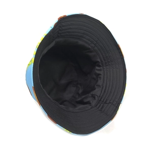 Detail showing the reversible double-layer fabric and reinforced stitching on bucket hat