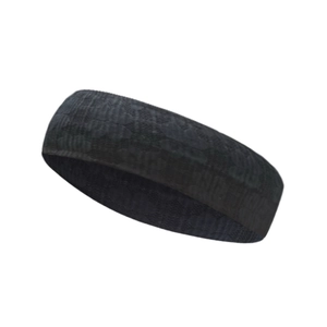 Détail d'un bandeau noir extensible à texture dentelle pour le yoga et le sport