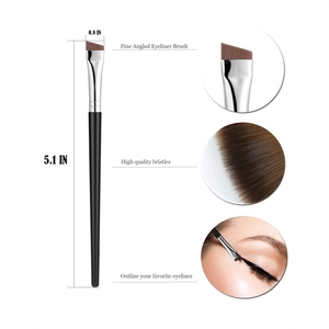 Pinceau eyeliner biseauté professionnel avec manche de 5,1 pouces et poils fins