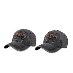 Vintage dark grey washed cotton baseball cap featuring authentic urban embroidery and patch