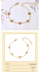 Detail of gold titanium steel bracelets with Tree of Life and snake pendants