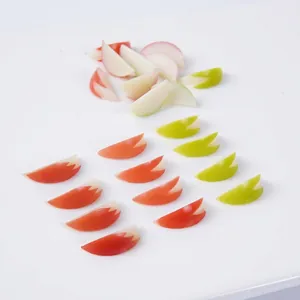 Mini Artificial Apples Peeled Simulation Fruit PVC Wedges For DIY Craft Dollhouse Food Play Photo Props Decor Accessories