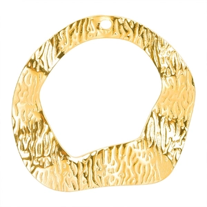 Irregular textured gold pendant in stainless steel with 18k plating for DIY necklace