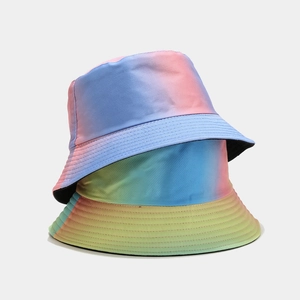 Αναστρέψιμο Καπέλο Bucket Tie Dye Ντεγκραντέ Προστασία Από Ήλιο Αναδιπλούμενο Μόδα Παραλία Για Γυναίκες