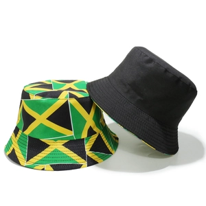 Lot de chapeaux bob motif drapeau jamaïcain et noir en toile pour protection solaire