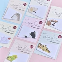 Collection of animal-themed transparent sticky notes featuring cats, dogs, and wildlife patterns