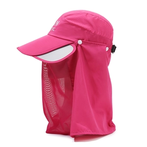 Cappello parasole fucsia ad asciugatura rapida con protezione viso e collo per esterno
