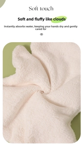 Close-up of thick white coral fleece towel showing fluffy cloud-like 3D texture