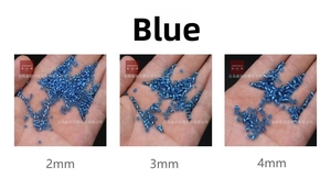 Blue silver-lined glass seed beads in 2mm, 3mm, and 4mm sizes for DIY jewelry making
