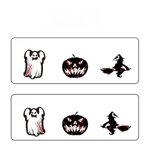 Double-sided Halloween hanging ornaments featuring pumpkin ghost and witch designs