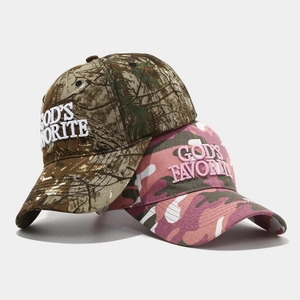American retro camouflage baseball caps with 3D embroidery God's Favorite text