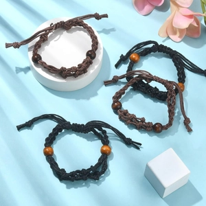Collana E Bracciale Fatti A Mano Con Tasca A Rete Pietra Naturale Perline Di Legno Gioielli Etnici Retro