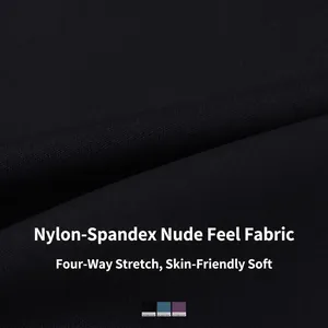 Pantalones de yoga de cintura alta sensación piel, elásticos en 4 direcciones con bolsillos