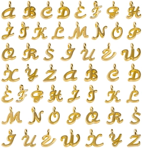 Detailed grid of polished gold alphabet pendants from A to Z for DIY jewelry making