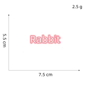 Detailed size measurement of the cute embroidered rabbit patch showing 7.5cm width