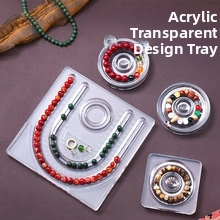 Clear acrylic bead design trays and boards for DIY jewelry making with measurement