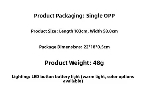 Detailed specifications for Halloween ghost pendant with LED lights, 103x58.8cm size