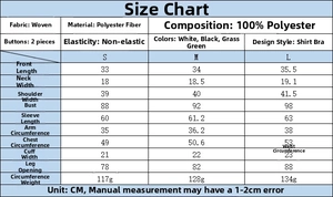 Tableau des tailles détaillé pour chemisier corset femme incluant poitrine et longueur