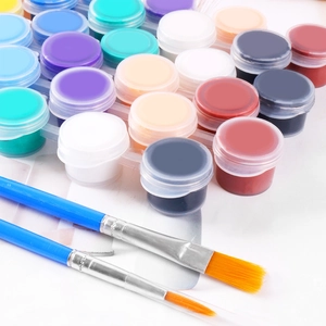 12-color acrylic paint set with 2 brushes for kids DIY art painting projects