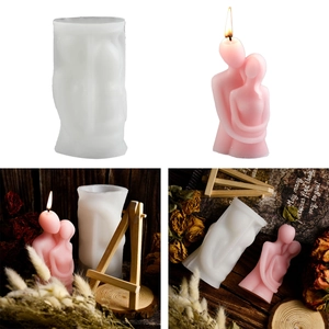 Silicone Candle Mold Hugging Couple Lovers Shape 3D Portrait DIY Aromatherapy Gypsum Ornament Making Tool