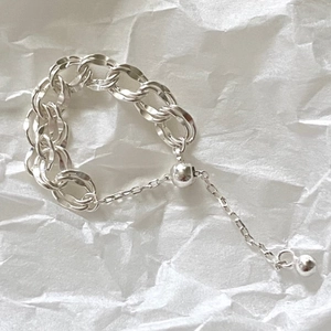 925 Sterling Silver Chain Ring For Women Adjustable Minimalist Link Design Trendy Style