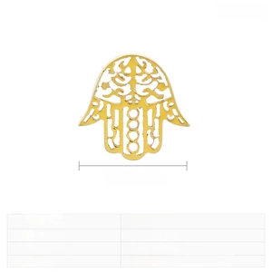Vue détaillée du pendentif Main de Fatma en acier inoxydable doré pour bijoux DIY