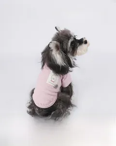 Detail of pink towel fleece dog sweater showing soft texture and cozy fit for pets