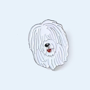 Cute cartoon Old English Sheepdog enamel pin badge made of zinc alloy for bags and hats