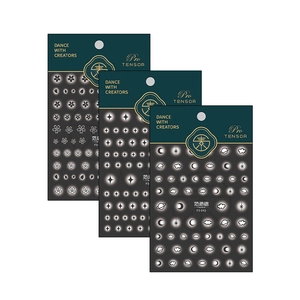 Pro TENSOR Japanese ultra-thin matte nail art stickers with floral and cosmic designs