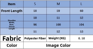 Size guide with measurements for the casual boucle bomber jacket including S, M, L options