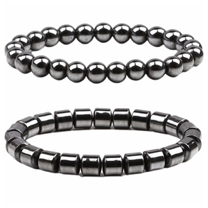 Men Beaded Bracelet Magnetic Hematite Natural Stone Elastic Minimalism Spiritual Jewelry Therapy Health Accessory Gift Simple Style