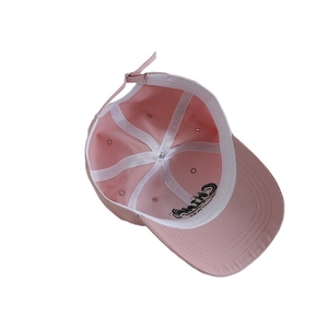 Pink kids baseball cap with 3D CHINA embroidery and adjustable strap for boys and girls