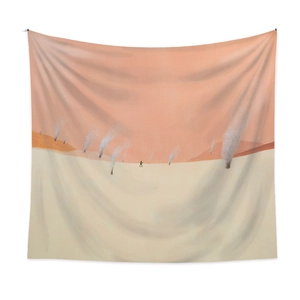 Detail showing the soft texture and artistic draping of the bohemian landscape tapestry