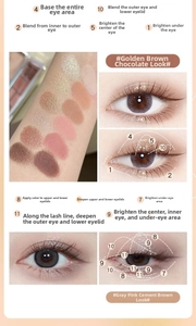 Detailed eye shadow tutorial and arm swatches showing warm and cool neutral color schemes