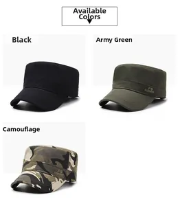 Détails des casquettes militaires avec broderie FS FASHION en noir, vert et camouflage