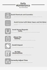 Detailed daily maintenance guide for luxury women's watch with waterproof instructions