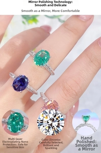 Detailed view of angel wing ring with Tanzanite purple cubic zirconia and white gold plating