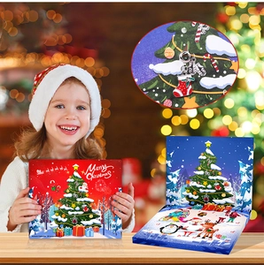 Christmas 24-day advent calendar with DIY bracelet charms and jewelry surprises for kids