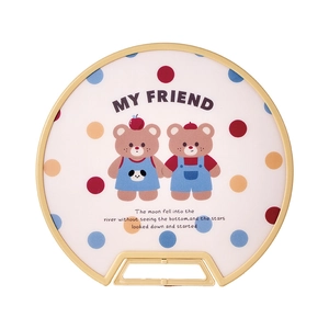 Standing PE plastic cutting board with round cartoon bear design and anti-mold surface