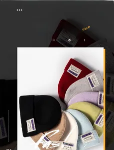Detailed pile of colorful ribbed knit beanies showing various trendy color options